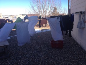 Drying clothes in the winter